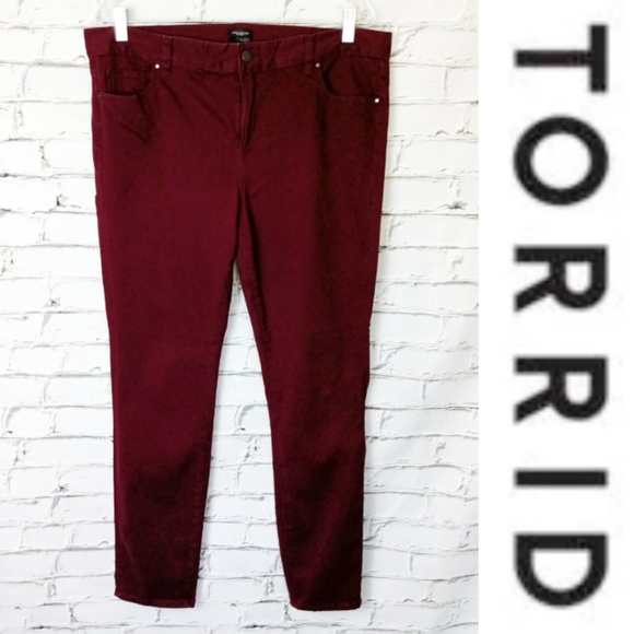 TORRID Womens Wine Burgundy Jeans Size 14 - Picture 2 of 8